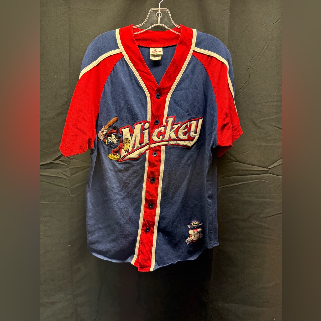 Vintage Disney Mickey Mouse Button Down Shirt Sz M 16ax